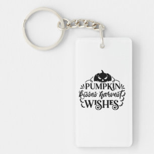 Halloween Pumpkin Kisses Harvest Wishes Birthday Key Ring