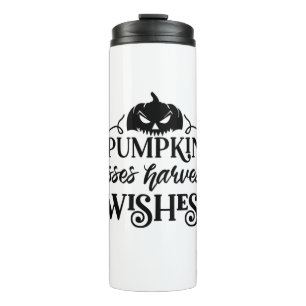 Halloween Pumpkin Kisses Harvest Wishes Birthday Thermal Tumbler