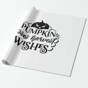 Halloween Pumpkin Kisses Harvest Wishes Birthday Wrapping Paper
