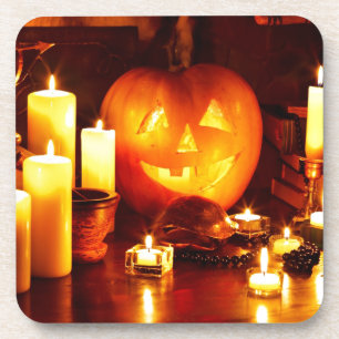 Halloween pumpkin lantern coaster