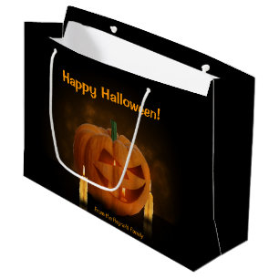 Halloween Pumpkin Lantern with Candles Large Gift Bag