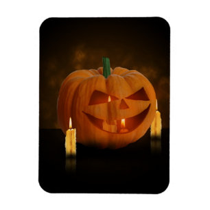 Halloween Pumpkin Lantern with Candles Magnet