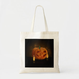 Halloween Pumpkin Lantern with Candles Tote Bag