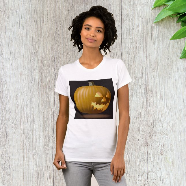 Halloween Pumpkin Lantern Womens T-Shirt (Creator Uploaded)