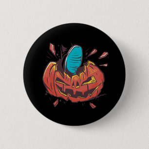 Halloween Pumpkin Lets Get Smashed 6 Cm Round Badge
