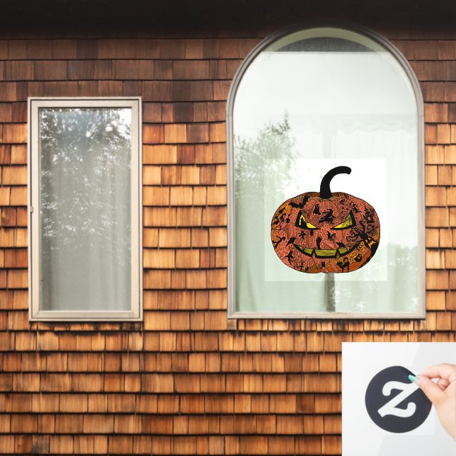 Halloween Pumpkin Line Art (Home Window)