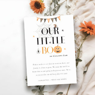 Halloween Pumpkin Little Boo Baby Announcement