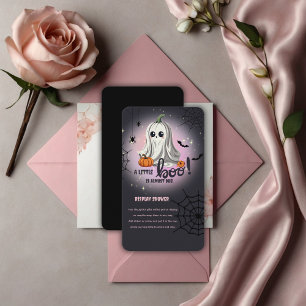 Halloween Pumpkin Little Boo Baby Shower Enclosure Card