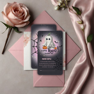 Halloween Pumpkin Little Boo Baby Shower Enclosure Card