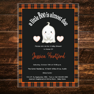 Halloween Pumpkin Little Boo Baby Shower  Invitation