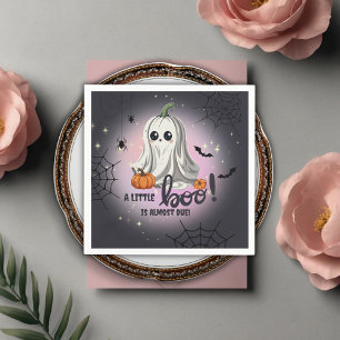 Halloween Pumpkin Little Boo Baby Shower Napkin