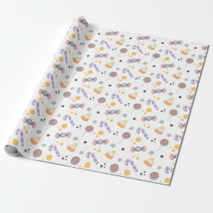 Halloween Pumpkin Little Boo Baby Wrapping Paper