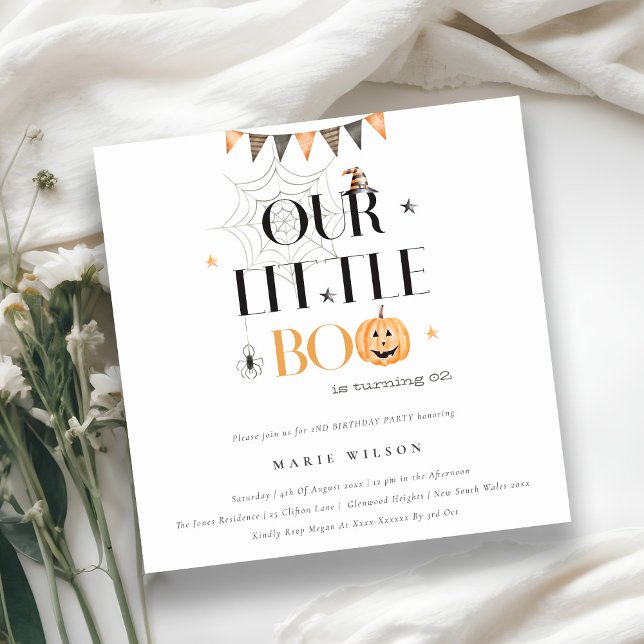 Halloween Pumpkin Little Boo Kids Birthday Invite (Creator Uploaded)