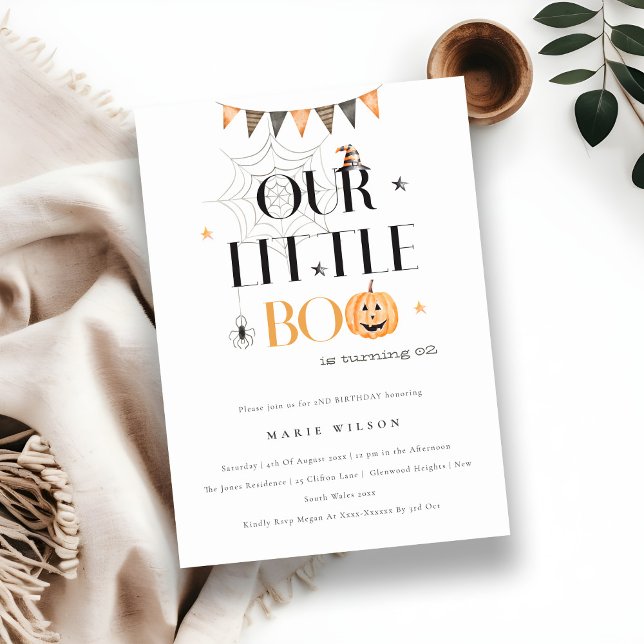 Halloween Pumpkin Little Boo Kids Birthday Invite (Creator Uploaded)