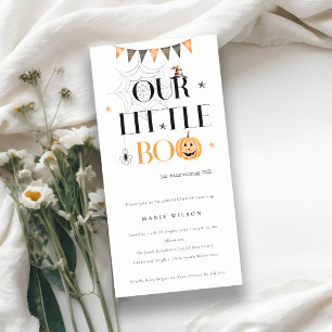 Halloween Pumpkin Little Boo Kids Birthday Invite