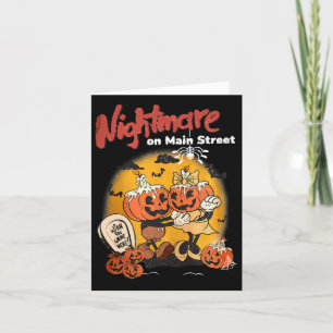 Halloween Pumpkin Mainstreet Vintage On Head Night Card