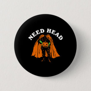 Halloween Pumpkin Man Need Head Costume Party 6 Cm Round Badge