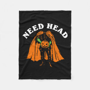 Halloween Pumpkin Man Need Head Costume Party  Fleece Blanket