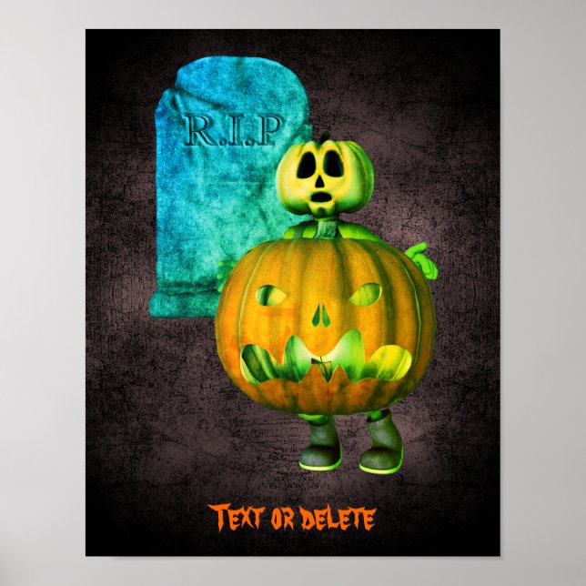 Halloween Pumpkin Man Personalised  Poster (Front)
