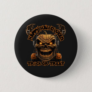 Halloween Pumpkin Monster Truck Spooky Haunted Nig 6 Cm Round Badge