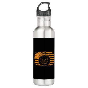Halloween Pumpkin Monster USA Flag 710 Ml Water Bottle