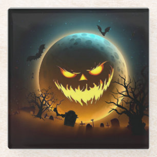 Halloween/pumpkin/moon/fall Glass Coaster