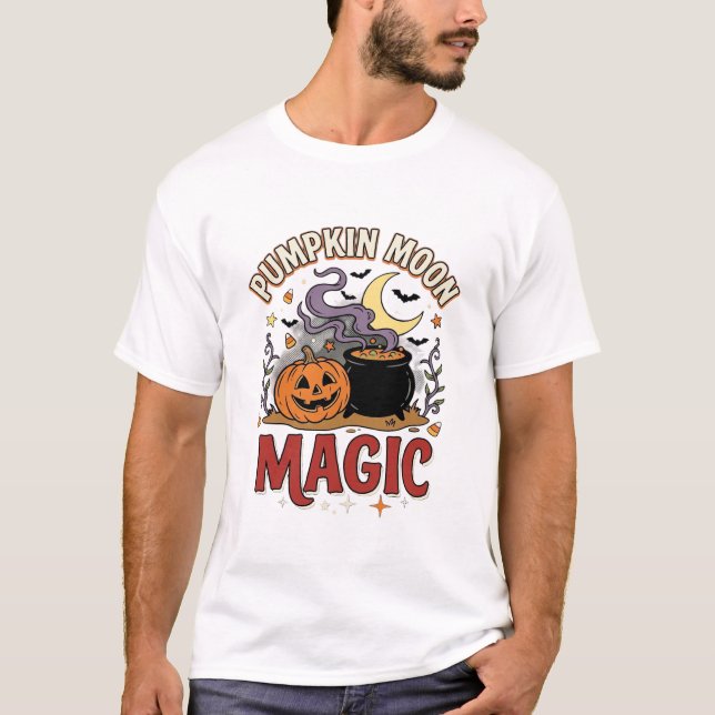 Halloween Pumpkin Moon Magic T-Shirt (Front)