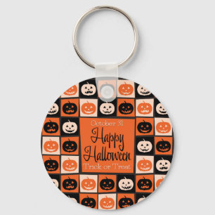 Halloween pumpkin mosaic key ring