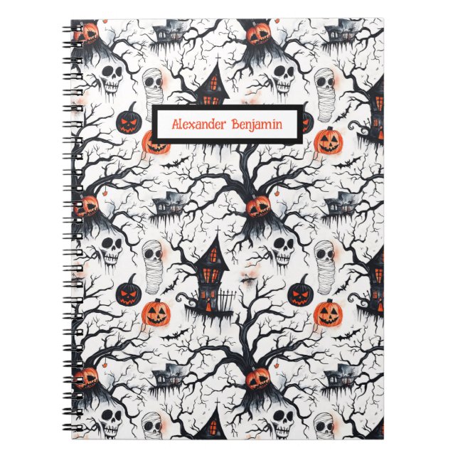 Halloween Pumpkin Mummy Notebook (Front)