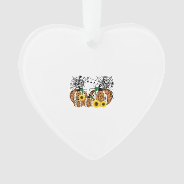 Halloween Pumpkin Music Symbols Music Teacher Ornament (Front)