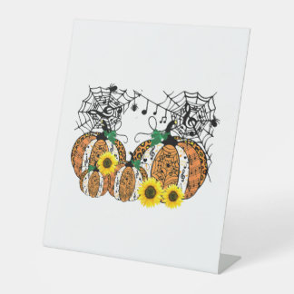 Halloween Pumpkin Music Symbols Music Teacher Pedestal Sign