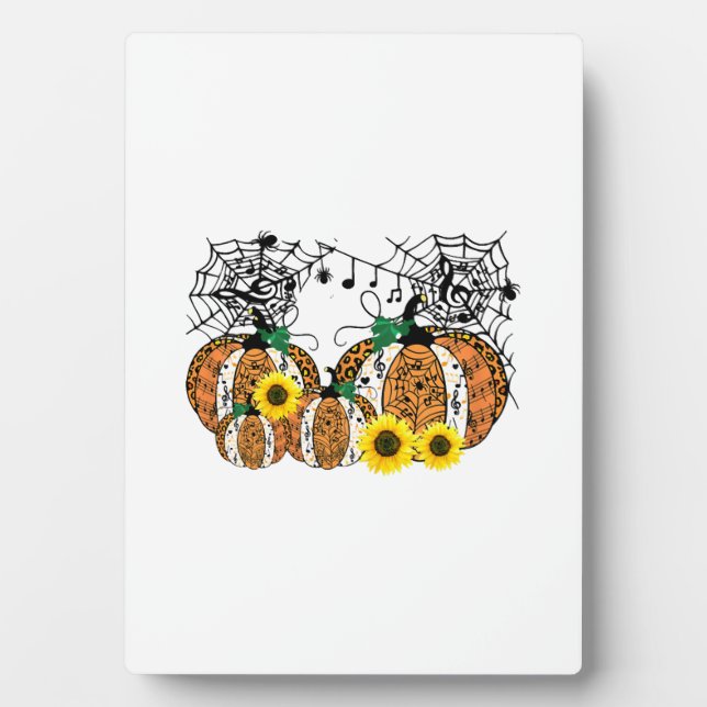 Halloween Pumpkin Music Symbols Music Teacher Plaque (Front)