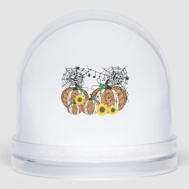Halloween Pumpkin Music Symbols Music Teacher Snowglobe (Front)