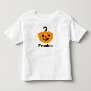 Halloween Pumpkin Name Kids Toddler T-Shirt