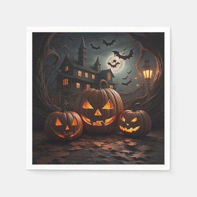 halloween pumpkin napkin (Front)