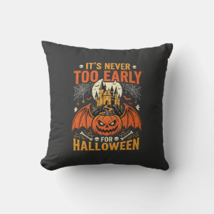 Halloween Pumpkin Never Too Early Castle Graphic_1 Cushion