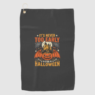Halloween Pumpkin Never Too Early Castle Graphic_1 Golf Towel