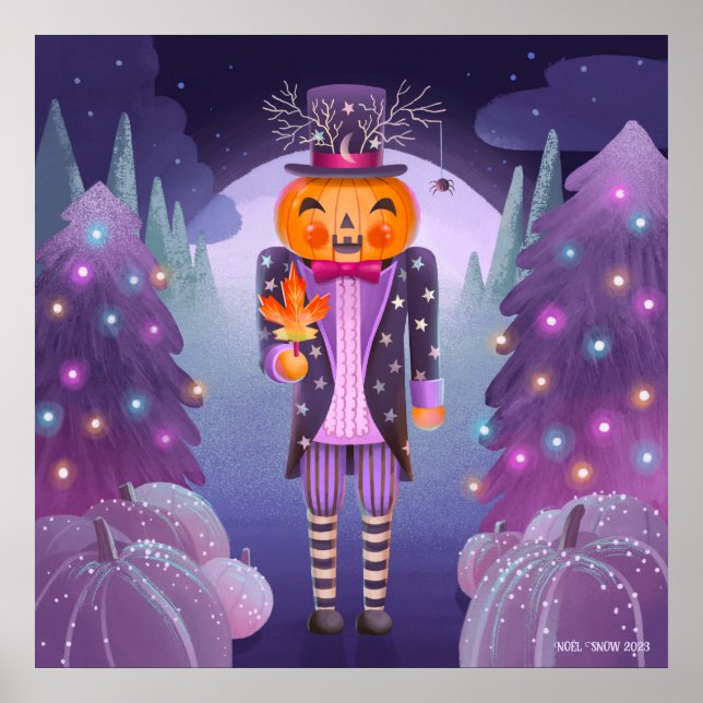 Halloween Pumpkin Nutcracker Art Print (Front)