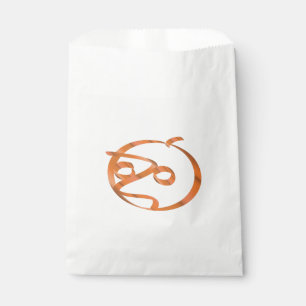 Halloween pumpkin on transparent background favour bag