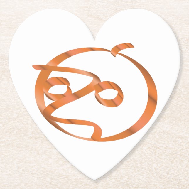 Halloween pumpkin on transparent background paper coaster (Front)