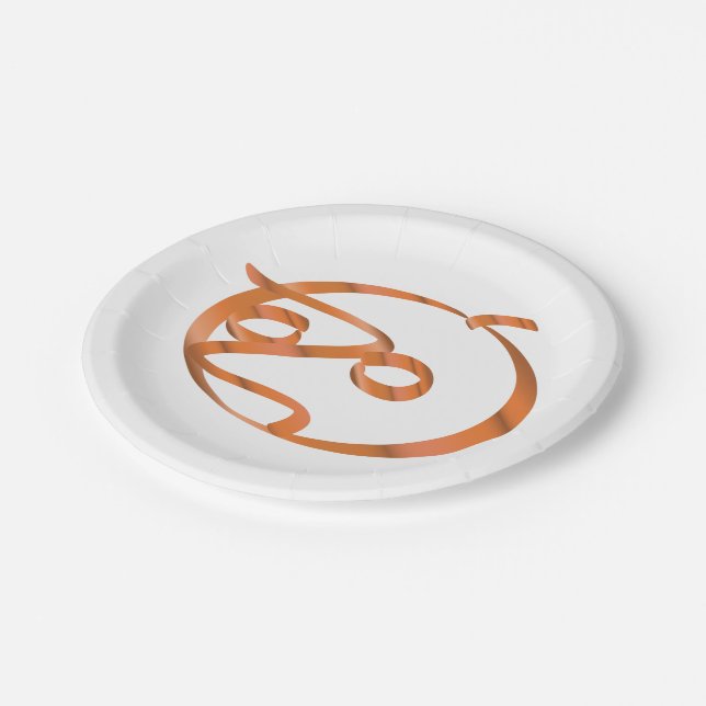 Halloween pumpkin on transparent background paper plate (Angled)