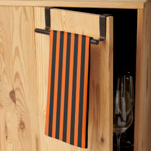 Halloween Pumpkin Orange and Black  Tea Towel