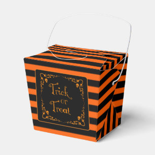 Halloween Pumpkin Orange and Black Trick Favour Box