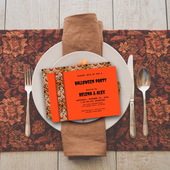 Halloween pumpkin orange pattern Invitation (Creator Uploaded)