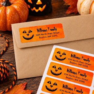 Halloween Pumpkin Orange Return Address Label