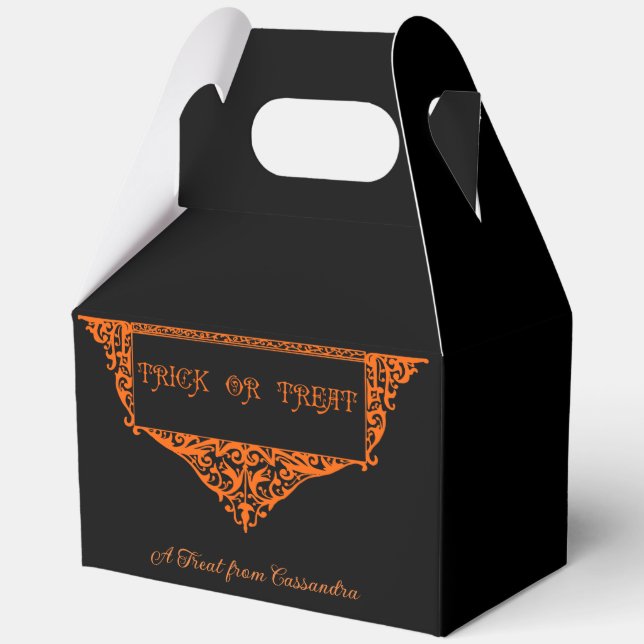Halloween Pumpkin Orange Trick or Treat Favour Box (Front)