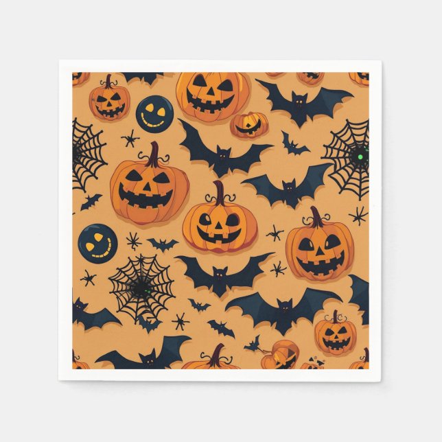 Halloween Pumpkin Paper Napkins (Front)