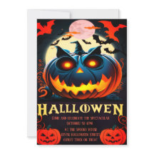 Halloween pumpkin party invitation