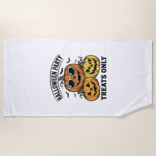 Halloween Pumpkin Party Vintage Jack O Lantern Shi Beach Towel