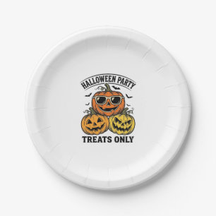 Halloween Pumpkin Party Vintage Jack O Lantern Shi Paper Plate